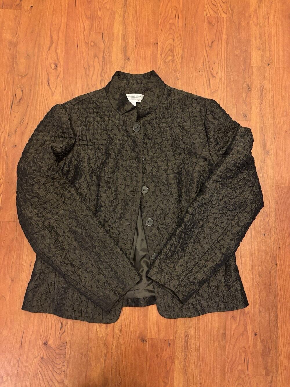 Coldwater Creek Womens Jacket Size S Black Lined Long Sleeves Button Down